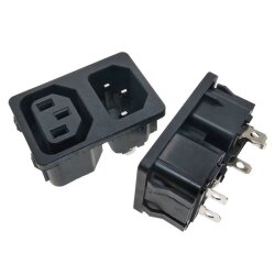 0712 2-Pack 1 Female + 1 Male C13/C14 Power Socket - 3
