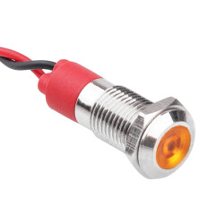 WD08L-P2 8mm 12-24V Metal Signal Lamp  - Yellow