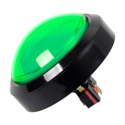 100mm 12V Illuminated Game Machine Button - Green - 2