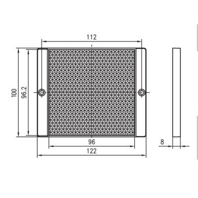 100x100mm Reflector / Distance Sensors Compatible - White - 2