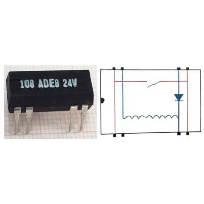 108 ADE8 24V Reed Röle Tek Kontak N/O 24VDC 0.5A - 2