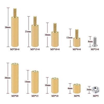 120 Piece M3 Metal Spacer Set (Standoff) - 2