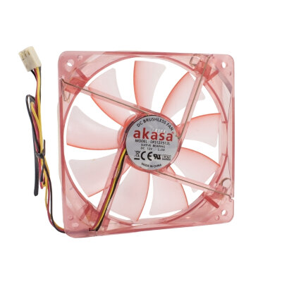 120x120x25mm 12V 0.18A Fan 3 Kablolu - Kırmızı Işıklı - 1