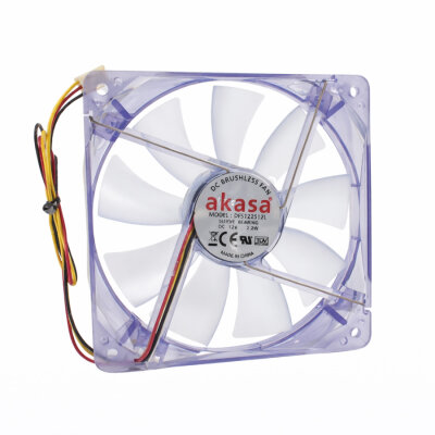 120x120x25mm 12V 0.18A Fan with 3 Wires - Blue Light - 1