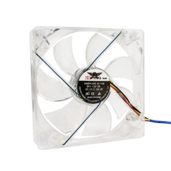 120x120x25mm 12V 0.25A Fan 3 Kablolu - Şeffaf 