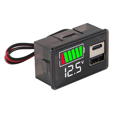 12V Akü Kapasite Göstergesi USB+Type-C - Beyaz - 2