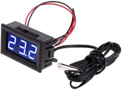 12V Thermometer Waterproof Temperature Sensor - Blue