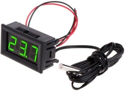 12V Thermometer Waterproof Temperature Sensor - Green 