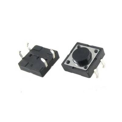 12x12x5mm 4 Pin Black Push Button - Tact Switch - 1