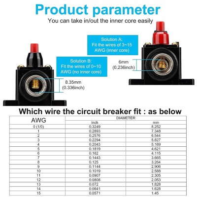 150A Car Amplifier Fuse Box - Circuit Breaker - 3