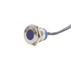 16mm 24v Blue Led Metal Wired Signal Lamp IP67 GQ16T-B - CDOE