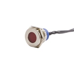 16mm 24v Red Led Metal Wired Signal Lamp IP67 GQ16T-R - CDOE