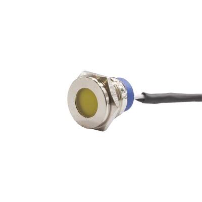 16mm 24v Yellow Led Metal Wired Signal Lamp IP67 GQ16T-Y - 1