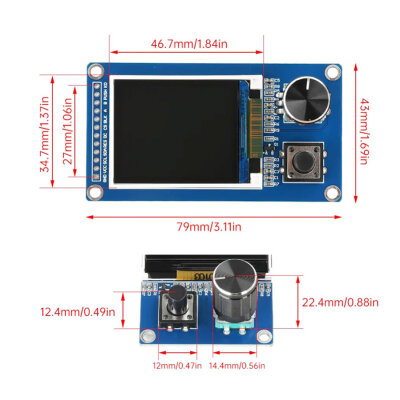 1.8" ST7735 LCD TFT Ekran + EC11 Rotary Encoder Modülü - 3