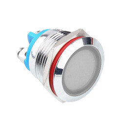 WD19L-P0 19mm 12-24V Metal Signal Lamp  - White