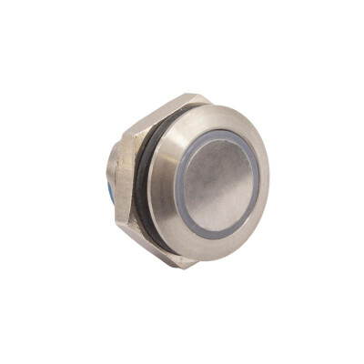 19mm Flat Momentary Metal Button - AV9SLD248 - 1