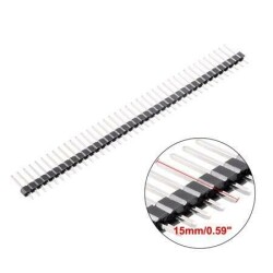 1x40 15mm Male Header 40 Pin 2.54mm 180 Degree