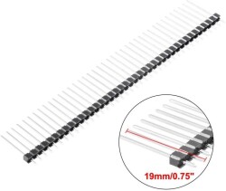 1x40 19mm Male Header 40 Pin 2.54mm 180 Degree