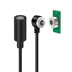 2-Pin 10mm 90C Kablolu PCB'li Pogo Pin Manyetik Konnektör Takımı - DC Soketli 
