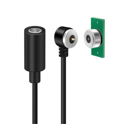 2-Pin 10mm 90C Kablolu PCB'li Pogo Pin Manyetik Konnektör Takımı - DC Soketli - 1