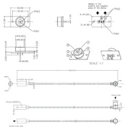 2-Pin 10mm 90C Kablolu PCB'li Pogo Pin Manyetik Konnektör Takımı - DC Soketli - 2