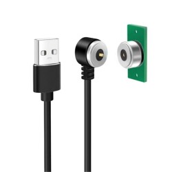 2-Pin 10mm 90C Wired PCB Pogo Pin Magnetic Connector Set - USB Socket - 1