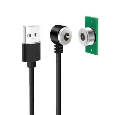 2-Pin 10mm 90C Wired PCB Pogo Pin Magnetic Connector Set - USB Socket - 1