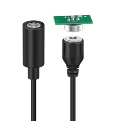 2-Pin 10mm Kablolu PCB'li Pogo Pin Manyetik Konnektör Takımı - DC Soketli - 1