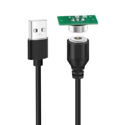2-Pin 10mm Kablolu PCB'li Pogo Pin Manyetik Konnektör Takımı - USB Soketli - 1