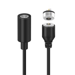 2-Pin 10mm Kablolu Pogo Pin Manyetik Konnektör Takımı - DC Soketli - 1