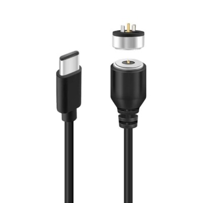 2-Pin 10mm Kablolu Pogo Pin Manyetik Konnektör Takımı - Type-C Soketli - 1
