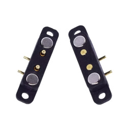 2-Pin 2.54mm 90C Pogo Pin Magnetic Connector Set - With Ear