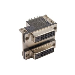 2 Port DVI-D Dual Dişi Konnektör PCB Tipi 