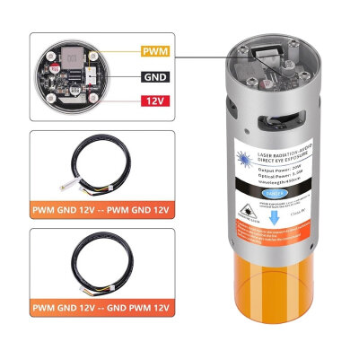 20W 450nm Burning CNC Laser - 5.5W Optical Power - 2