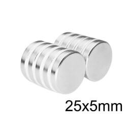 25X5mm Neodyum Güçlü Mıknatıs - Neodim Magnet