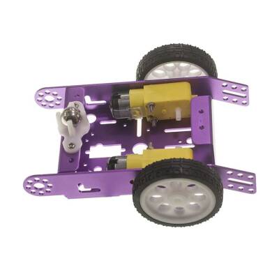 2wd mBot Alüminyum Araç Kiti - Mor ( Motor ve Tekerlek Dahil) - 3