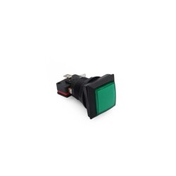 33mm 12V Square Illuminated Game Machine Button - Green 