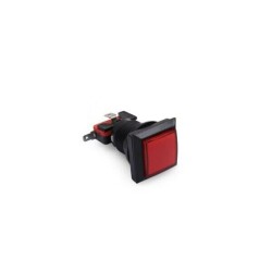 33mm 12V Square Illuminated Game Machine Button - Red 