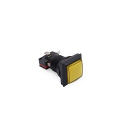 33mm 12V Square Illuminated Game Machine Button - Yellow - 1