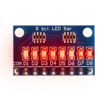 3,3V 5V 8-Bit Kırmızı LED Modülü - Anot - 1