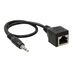 3.5mm Stereo Jack - Dişi RJ45 Ethernet Dönüştürücü Kablo - 30cm