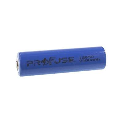 3.7V 2400mAh 18650 Li-ion Rechargeable Battery - With Head - 1