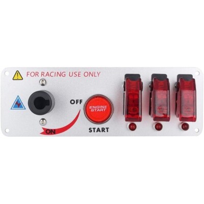 3'lü ON-OFF Toggle Switch Panel - Motor Start Butonlu ve Kontak Anahtarlı - 3