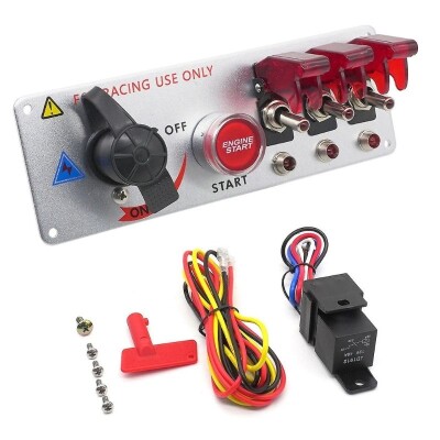 3'lü ON-OFF Toggle Switch Panel - Motor Start Butonlu ve Kontak Anahtarlı - 2