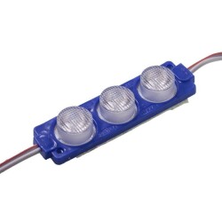 3W Lens Module 3 LEDs - Blue 12V 