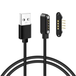 4-Pin 2.54mm 90C Kablolu Pogo Pin Manyetik Konnektör Takımı - USB Soketli - 1