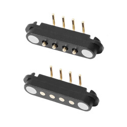 4-Pin 2.54mm 90C Pogo Pin Magnetic Connector Set 