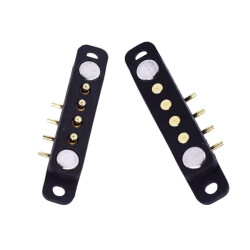 4-Pin 2.54mm 90C Pogo Pin Magnetic Connector Set - With Ear 