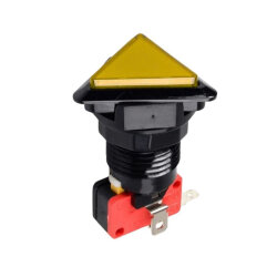 40mm 12V Triangle Illuminated Game Machine Button - Yellow