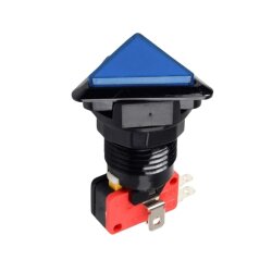 40mm 12V Üçgen Işıklı Oyun Makinesi Butonu - Mavi 